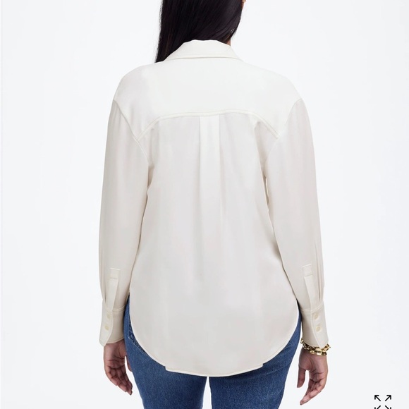 Madewell winter white Contrast-Stitch Popover Shirt - Picture 3 of 6